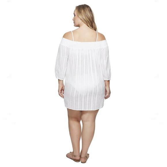 Ralph Lauren Smocked Off-The-Shoulder Cover-Up - Picture 8 of 14